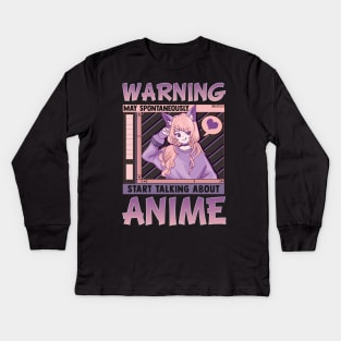 Funny May Spontaneously Start Talking About Anime Kids Long Sleeve T-Shirt